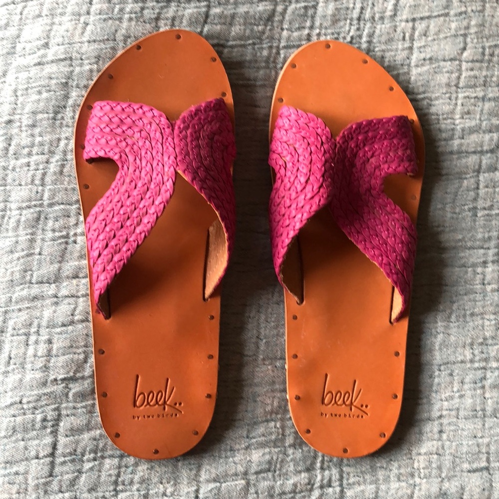 Beek by two birds pink sandals